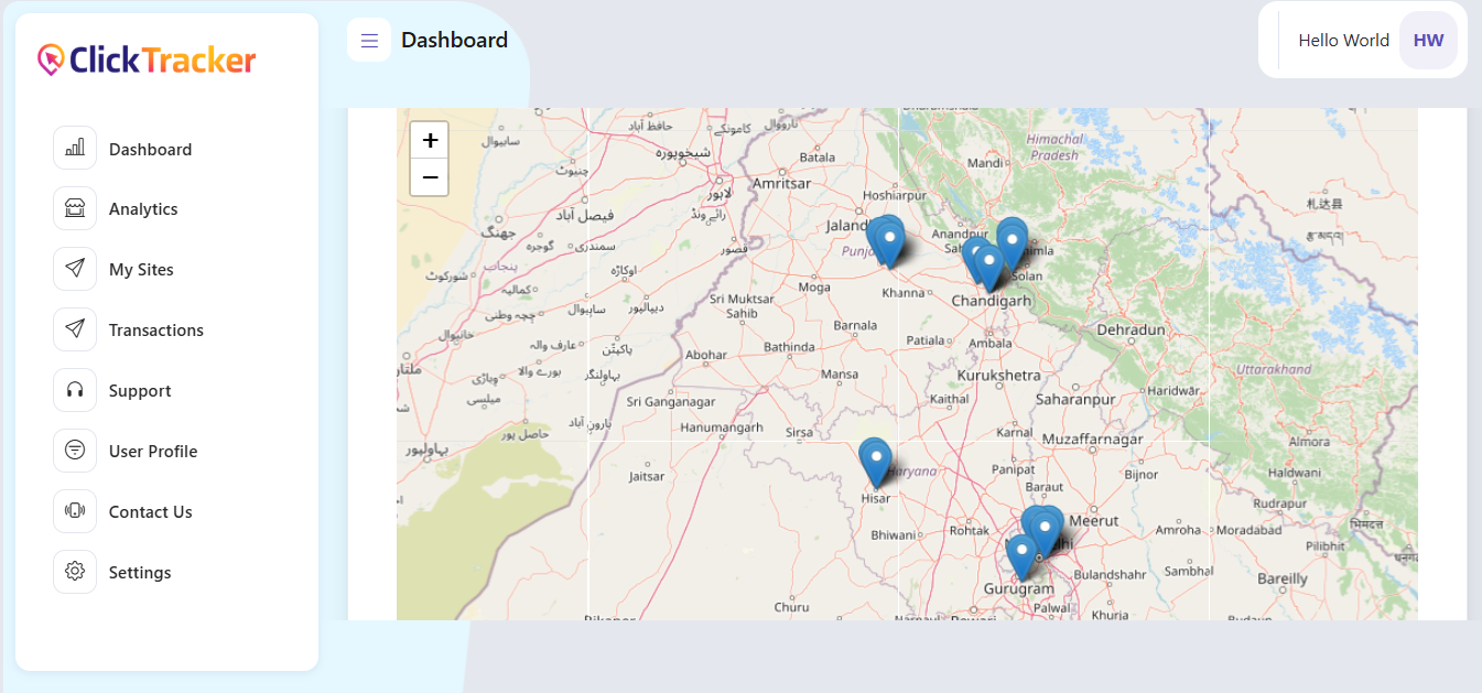 Click Analytics Locations